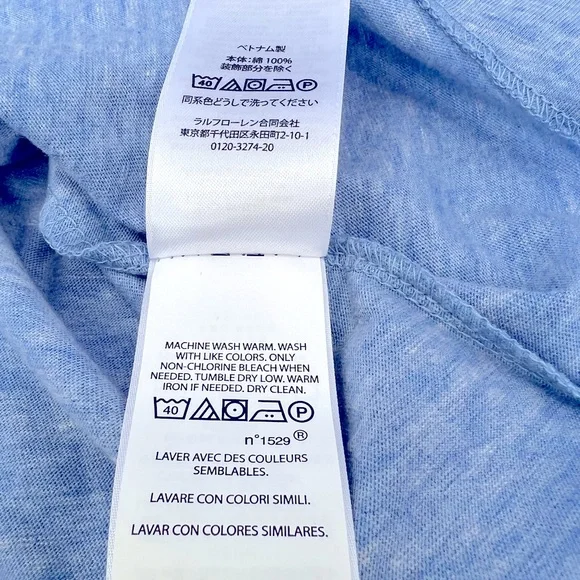 POLO RALPH LAUREN BLUE T-SHIRT, EXTRA LARGE (XL) - Picture 12 of 13
